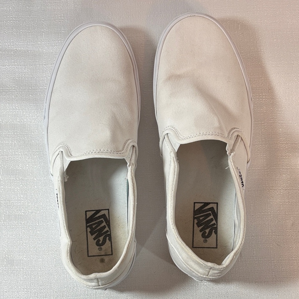 Vans Women's Classic White Slip-On Sneakers